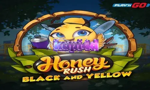 Tampilan visual neon dari slot Honey Rush Black and Yellow