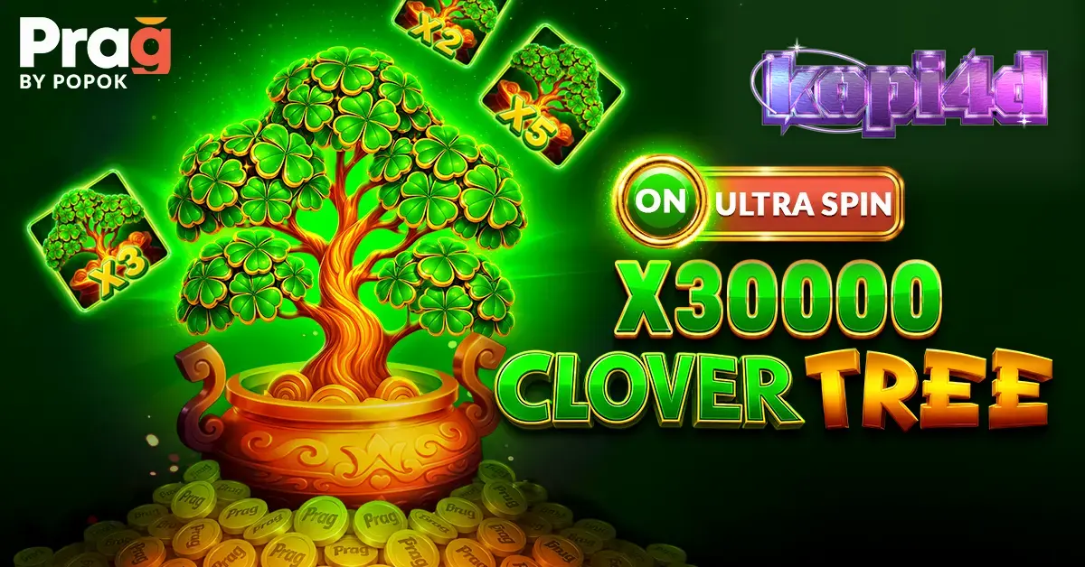 Tampilan visual slot Clover Tree x30000 Prag dengan tema buah dan simbol keberuntungan